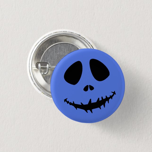 Macaron Rond 2,50 Cm Boutons d'Halloween, Grimace Déplaisante Halloween (Devant & derrière)