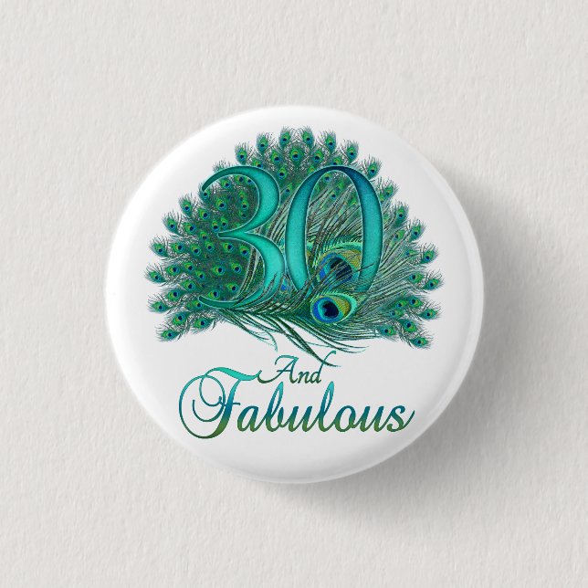 Macaron Rond 2,50 Cm Boutons du 30e anniversaire (Devant)