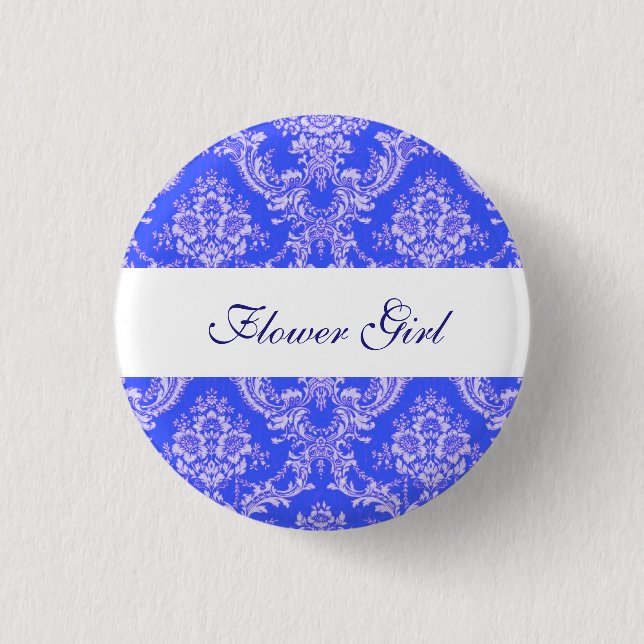 Macaron Rond 2,50 Cm Boutons Flower personnalisés Mariage damassé (Devant)
