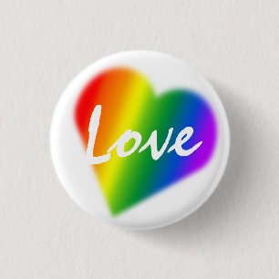 Macaron Rond 2,50 Cm Boutons gay pride - Boutons d'amour arc-en-ciel du