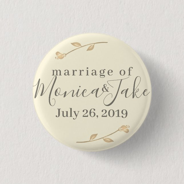 Macaron Rond 2,50 Cm Boutons Mariages (Devant)