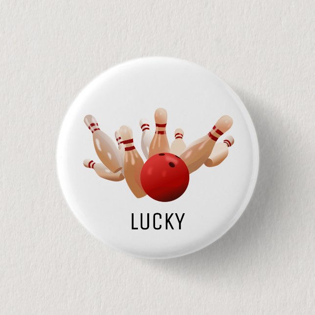 Macaron Rond 2,50 Cm Bowling chanceux (Devant)