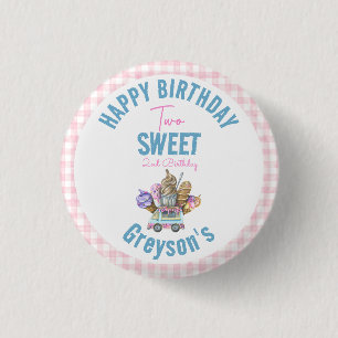 Macaron Rond 2,50 Cm Boy Ice Cream Camion Deux Sweet 2e Anniversaire