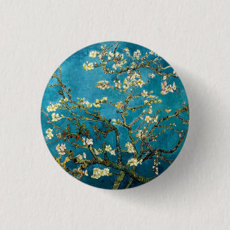 Macaron Rond 2,50 Cm Branches d'amande dans le Pinback rond en fleurs