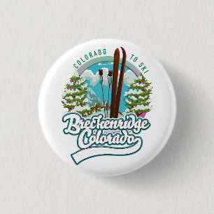 Macaron Rond 2,50 Cm Breckenridge, Colorado Logo Vintage de ski Photo P