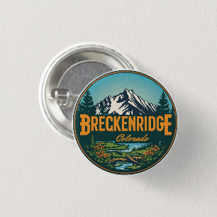 Macaron Rond 2,50 Cm Breckenridge colorado Rocky Mountain de style rétr