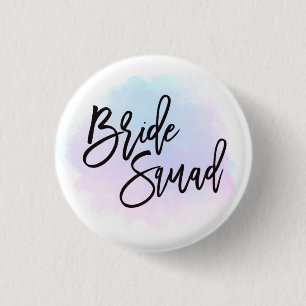 Macaron Rond 2,50 Cm Bride Squad noir Script Joli Pastel Aquarelles