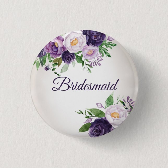 Macaron Rond 2,50 Cm Bridesmaid Lavender Floral Greenery (Devant)
