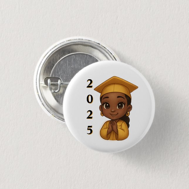 Macaron Rond 2,50 Cm brillant brillant 2025 Diplômé (Devant & derrière)