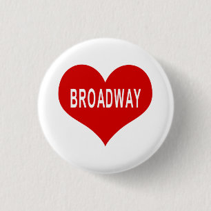 Macaron Rond 2,50 Cm BROADWAY Cœur d'amour rouge Bouton