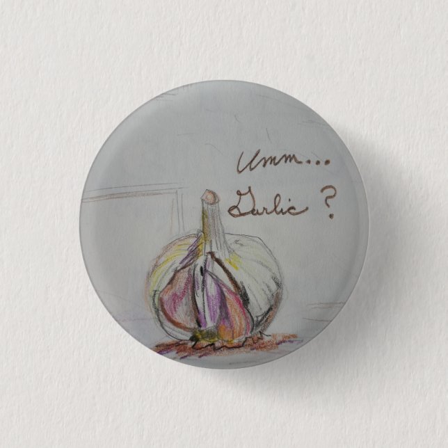 Macaron Rond 2,50 Cm Broche Bouton d'ail (Devant)