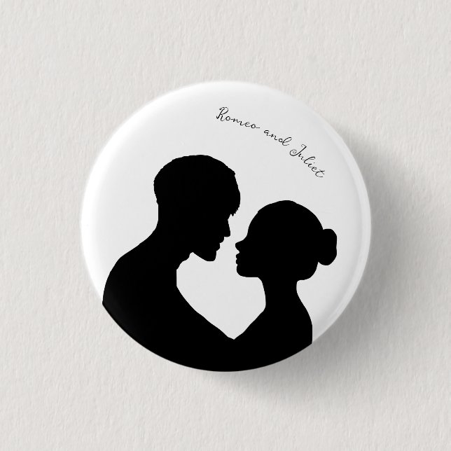 Macaron Rond 2,50 Cm Broche personnalisable Romeo et Juliet (Devant)