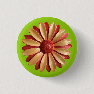 Macaron Rond 2,50 Cm Broches à fleurs rétro - Jardin d'été de printemps