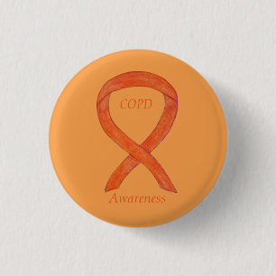 Macaron Rond 2,50 Cm Brochure à ruban pour maladie pulmonaire obstructi