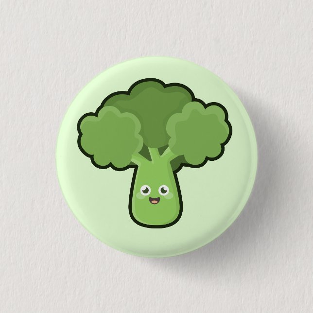 Macaron Rond 2,50 Cm Brocoli de Kawaii (Devant)
