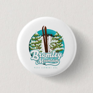 Macaron Rond 2,50 Cm Bromley Mountain Pérou Vermont US logo du ski