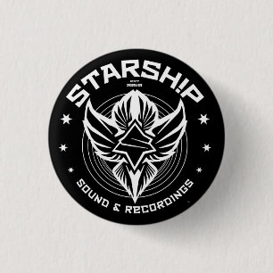 Macaron Rond 2,50 Cm Bruit de STARSHIP et bouton d'enregistrements