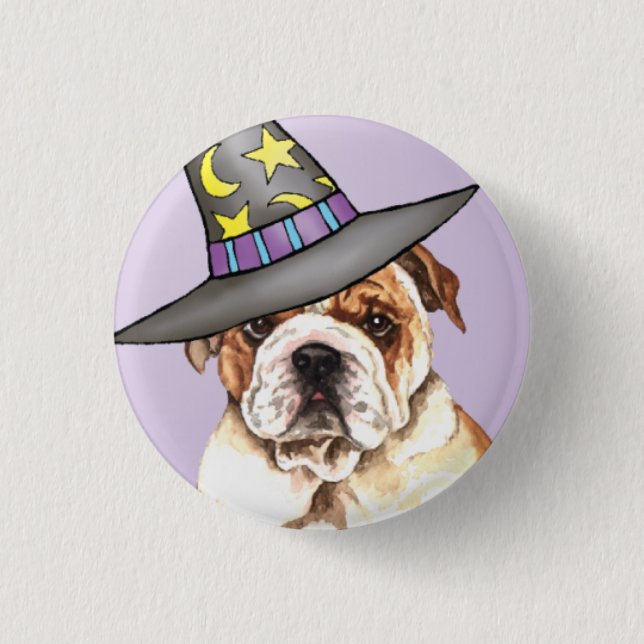 Macaron Rond 2,50 Cm Bulldog Witch (Devant)