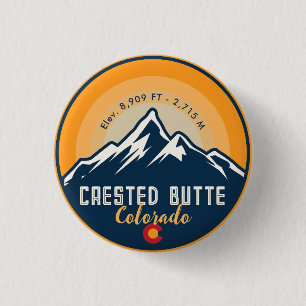 Macaron Rond 2,50 Cm Butte de Crête Colorado Montagnes Randonnée couche