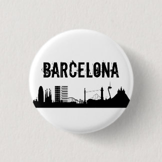Macaron Rond 2,50 Cm Button Barcelone/Plaque Barcelone