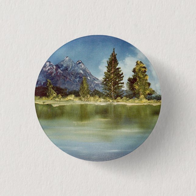Macaron Rond 2,50 Cm Button du lac Mountain (Devant)