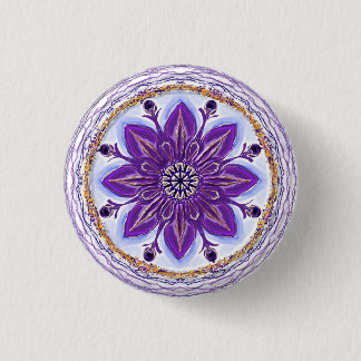 Macaron Rond 2,50 Cm Button Mandala 10 "Bleu royal"