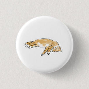 Macaron Rond 2,50 Cm Cadeau de chat tigré orange paresseux pour les pro