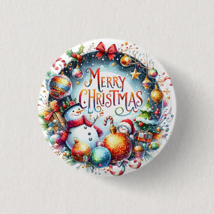 Macaron Rond 2,50 Cm Cadeau de Noël Joyeux Noël