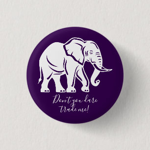 Macaron Rond 2,50 Cm Cadeau Farceur Eléphant Blanc