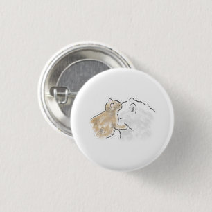 Macaron Rond 2,50 Cm Cadeau Hamster Touchant Gros Ours Blanc Ami