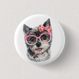 Macaron Rond 2,50 Cm Cadeau Yorkshire Terrier pour les amoureux de chie