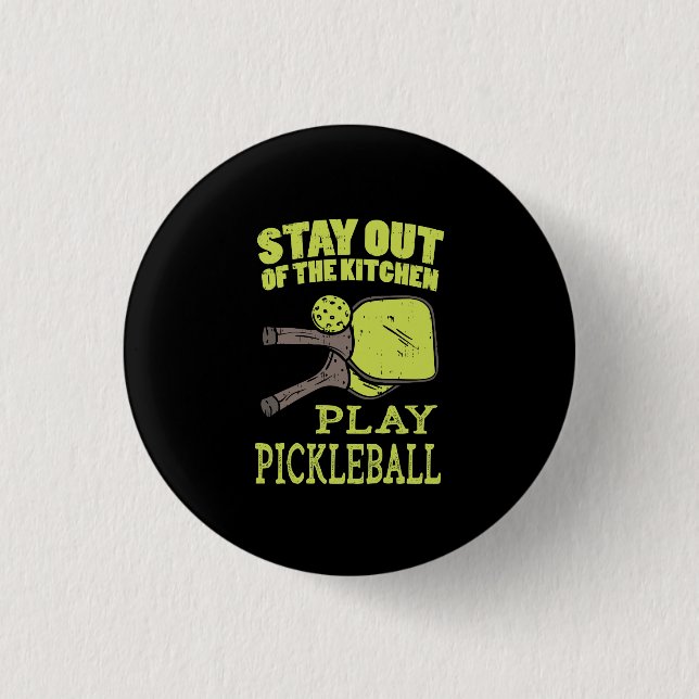 Macaron Rond 2,50 Cm Cadeaux De Pickleball (Devant)