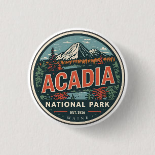 Macaron Rond 2,50 Cm Cadeaux de plein air vintage du parc national d'Ac