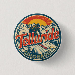 Macaron Rond 2,50 Cm cadeaux de ski vintage Telluride colorado extérieu