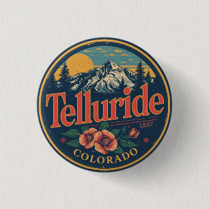 Macaron Rond 2,50 Cm cadeaux de ski vintage Telluride colorado extérieu