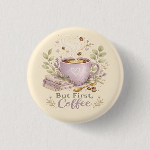 Macaron Rond 2,50 Cm Café aquarelle lavande cosy