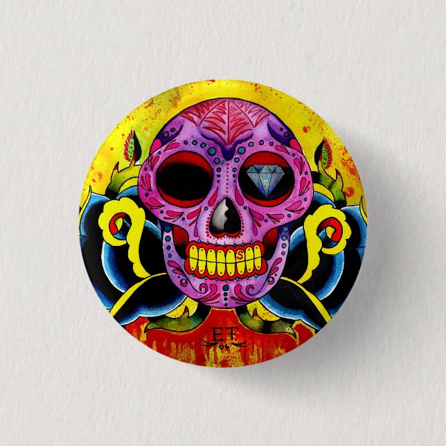 Macaron Rond 2,50 Cm Calavera (Devant)