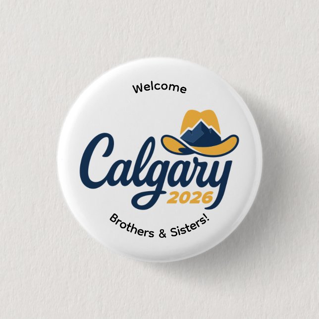 Macaron Rond 2,50 Cm Calgary Canada 2026 International Convention Pin (Devant)
