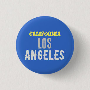 Macaron Rond 2,50 Cm Californie Los Angeles City USA Retro Vintage