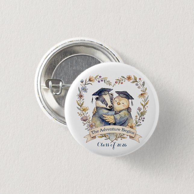 Macaron Rond 2,50 Cm Câlin de remise de diplôme personnalisé de blairea (Devant & derrière)