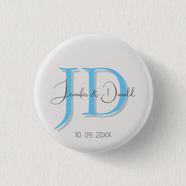 Macaron Rond 2,50 Cm Calligraphie classique tendance monogramme (Devant)