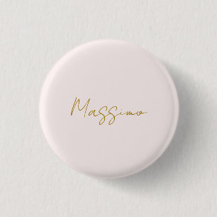 Macaron Rond 2,50 Cm Calligraphie élégante de couleur or et pastel Nom