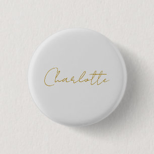 Macaron Rond 2,50 Cm Calligraphie or couleur gris Personnalisé Edition