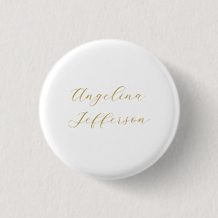 Macaron Rond 2,50 Cm Calligraphie Professionnel Élégant Couleur Or