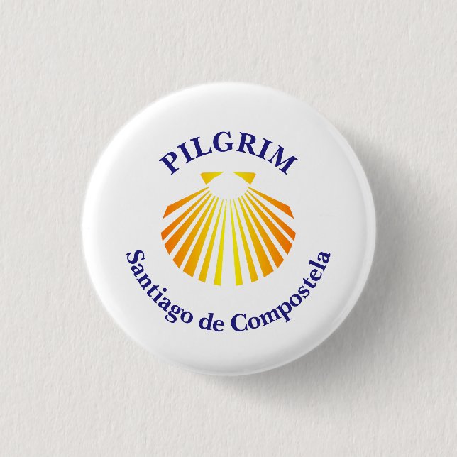 Macaron Rond 2,50 Cm Camino de Santiago Pilgrim (Devant)