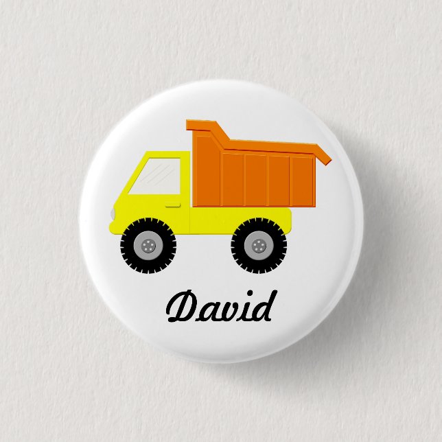 Macaron Rond 2,50 Cm Camion Jaune (Devant)
