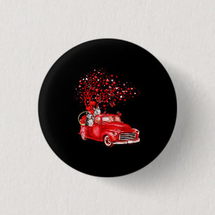 Macaron Rond 2,50 Cm Camion rouge husky Valentine Butterfly Heart