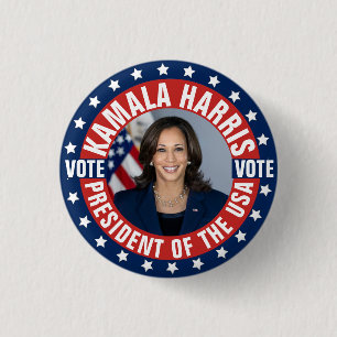 Macaron Rond 2,50 Cm Campagne Kamala Harris