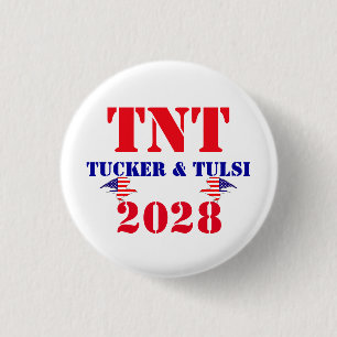 Macaron Rond 2,50 Cm Campagne TNT Tucker & Tulsi 2028 Président USA