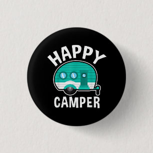 Macaron Rond 2,50 Cm Camping-car de caravaning drôle de vacances Happy